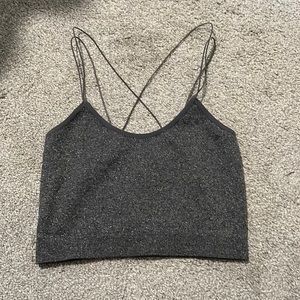 Grey sparkle crop top